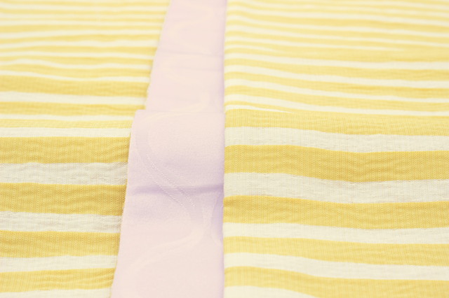 リバーシブル半幅帯 浴衣 帯 ピンクと黄色