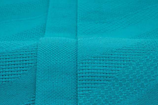 半幅帯 浴衣 帯 小紋用 夏着物用 きもの道楽 青緑色 ブルー 変わり織り