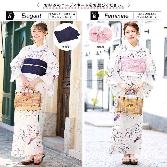 浴衣セット レディース 浴衣セット 作り帯 大人 3点セット（浴衣/帯