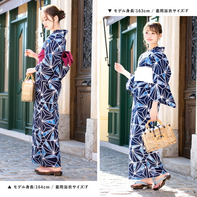 浴衣セット レディース 浴衣セット 作り帯 大人 3点セット（浴衣/帯