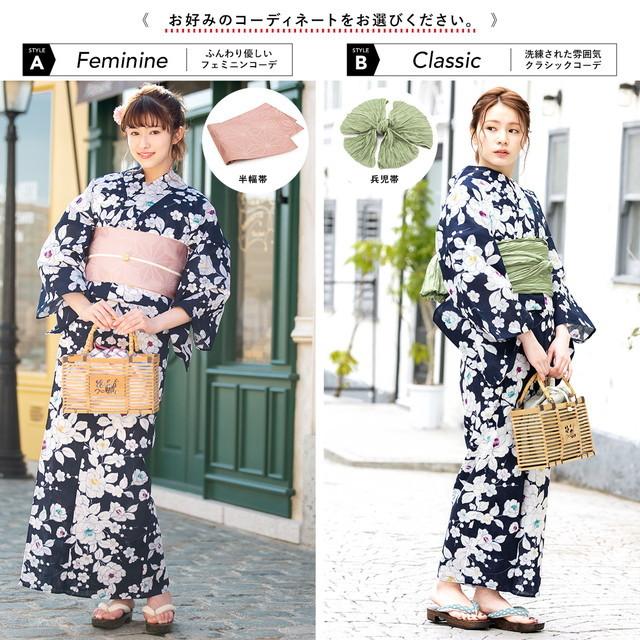 浴衣セット レディース 浴衣セット 作り帯 大人 3点セット（浴衣/帯