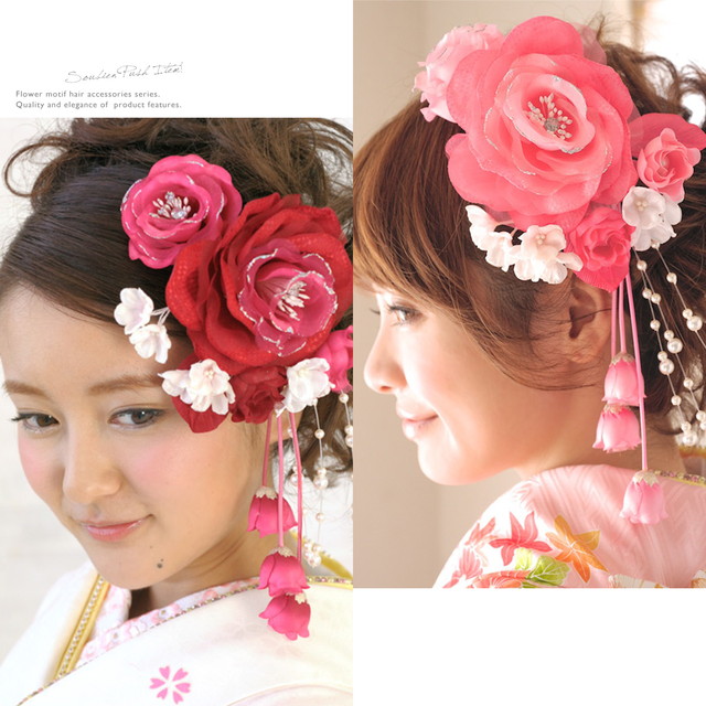 成人式 髪飾り 成人式の髪飾り 白 2点セット ホワイト 花 フラワー