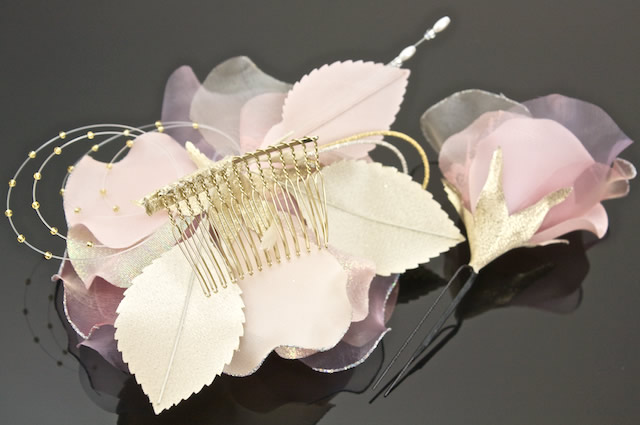 成人式 髪飾り 成人式の髪飾り 2点セット ピンク 花 フラワー