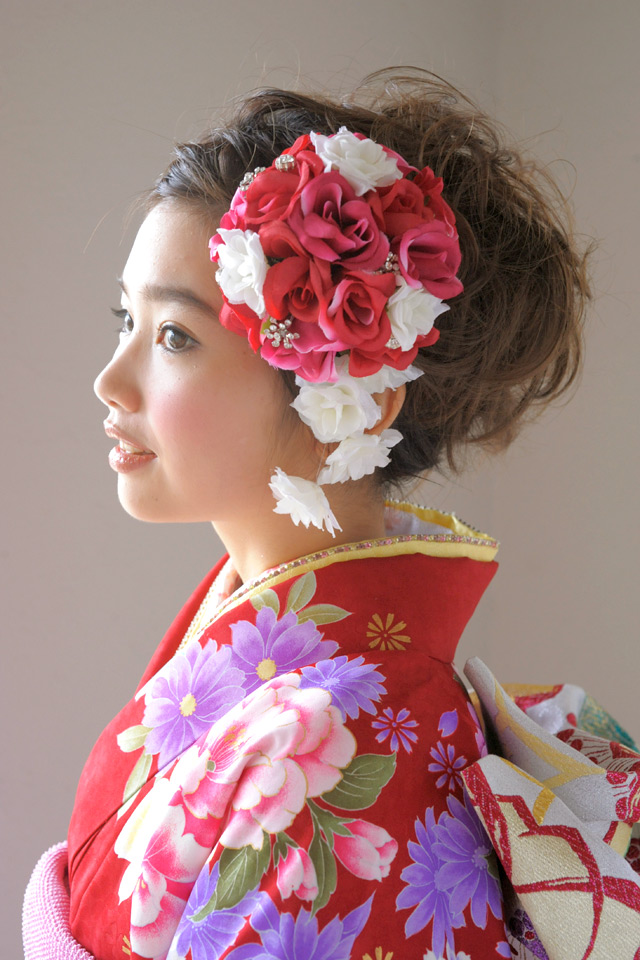 成人式 髪飾り 成人式の髪飾り 赤 花 フラワー ビジュー 振袖