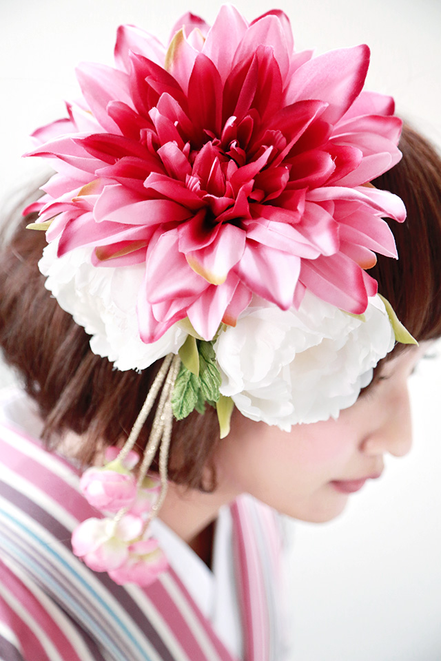 成人式 髪飾り 成人式の髪飾り ピンク 花 フラワー 大きいサイズ 振袖向け ヘアアクセサリー 和装_1