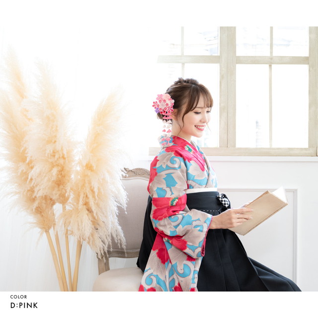 髪飾り 成人式 つまみ細工 簪 かんざし 2点セット 梅 花 ラメ ライン