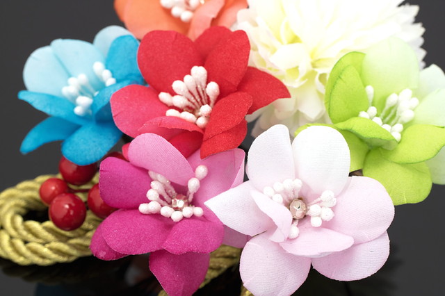 成人式 髪飾り 成人式の髪飾り 2点セット 白 ホワイト カラフル