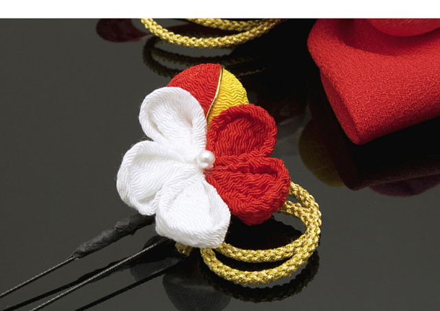 成人式 髪飾り 成人式の髪飾り 2点セット 赤 レッド 椿 つばき 花