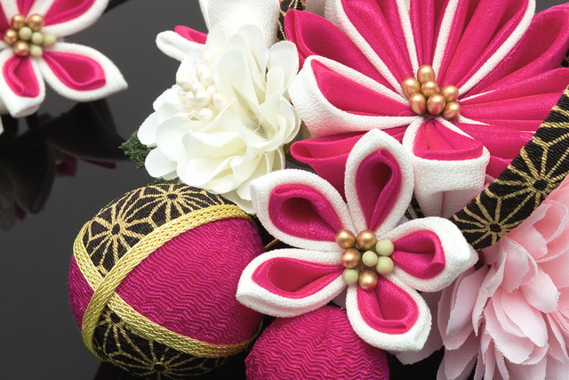 成人式 髪飾り 成人式の髪飾り 2点セット ピンク 菊 ピンポンマム 花