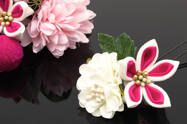 成人式 髪飾り 成人式の髪飾り 2点セット ピンク 菊 ピンポンマム 花