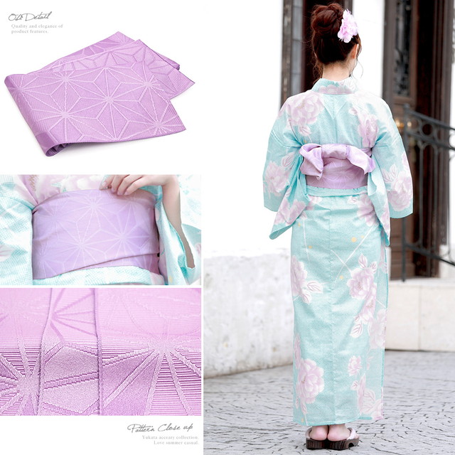 浴衣セット レディース レトロ 浴衣セット 大人 3点セット 水色 ブルー