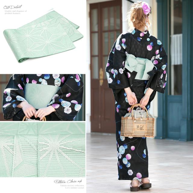 浴衣セット レディース レトロ 浴衣セット 大人 3点セット 黒 ブラック