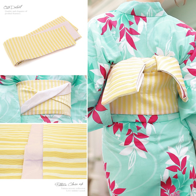 浴衣セット レディース レトロ 浴衣セット 大人 3点セット 緑系