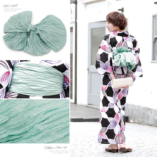 浴衣セット レディース レトロ 浴衣セット 大人 3点セット 黒 ブラック