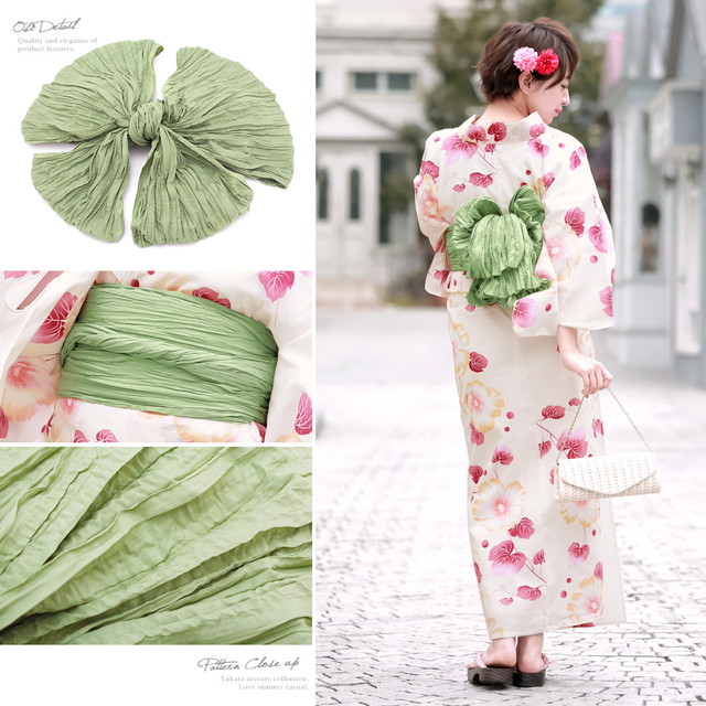 浴衣セット レディース レトロ 浴衣セット 大人 3点セット 白系