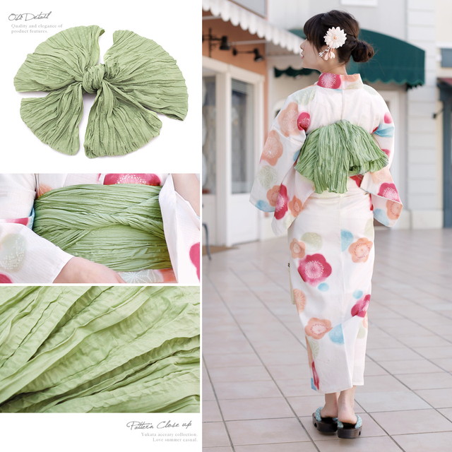 浴衣セット レディース レトロ 浴衣セット 大人 3点セット 白系