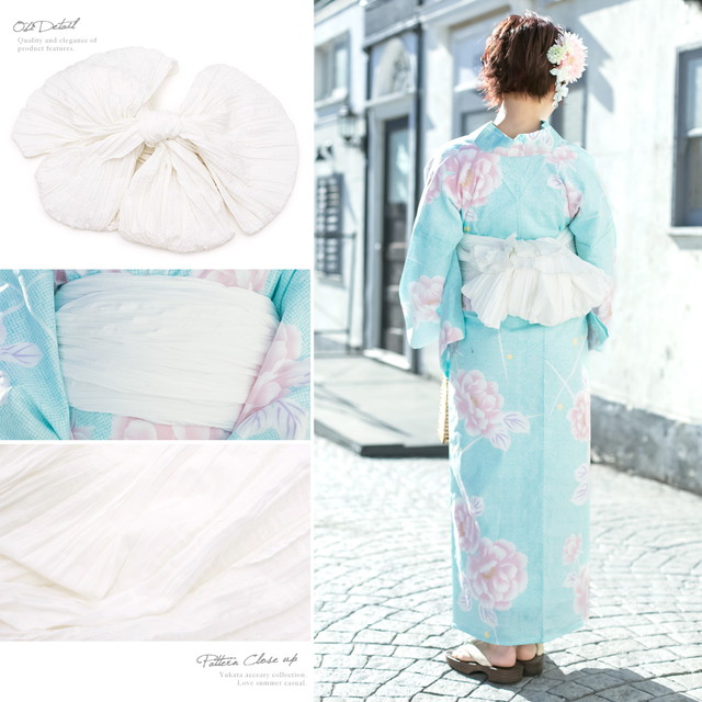 浴衣セット レディース レトロ 浴衣セット 大人 3点セット 水色 ブルー 白 牡丹 縞 ラメ 綿麻 兵児帯 女性 ボヌールセゾン フリー 浴衣セット レディース レトロ 浴衣セット 大人 3点セット 水色 ブルー