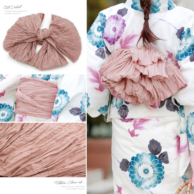 浴衣セット レディース レトロ 浴衣セット 大人 3点セット 白系