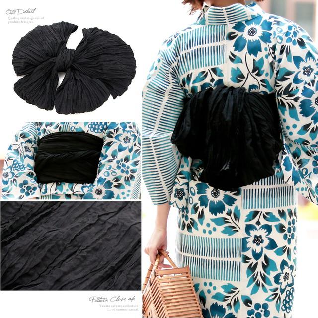 浴衣セット レディース レトロ 浴衣セット 大人 3点セット 青系 ブルー 藍 黒 更紗 花 白 舟底袖 注染 綿 日本製 兵児帯 女性 そしてゆめ 浴衣セット レディース レトロ 浴衣セット 大人 3点セット 青系 ブルー