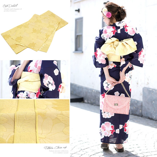 浴衣セット レディース レトロ 浴衣セット 大人 3点セット 紺系
