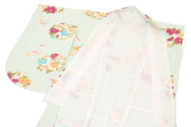 袴用二尺袖着物 ブランド bonheur saisons（ボヌールセゾン） 水色系