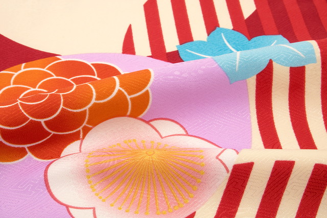 袴用二尺袖着物 ブランド bonheur saisons（ボヌールセゾン） 赤