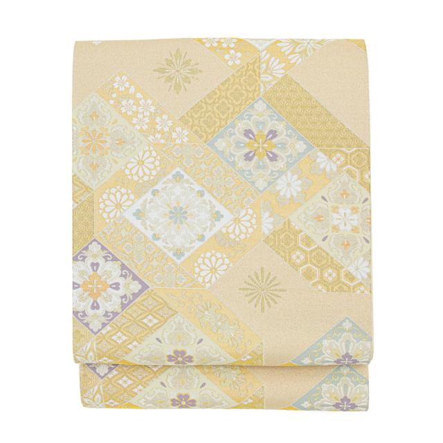 平和屋本店□極上 本場黄八丈 市松綾織 紬 格子 逸品 DZAA1217kh4 黄八丈