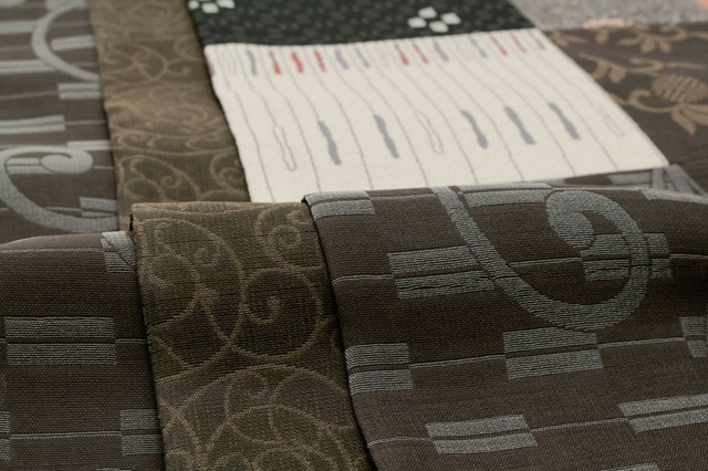 袋帯 未仕立て ブランド 和工房あやぎぬ 濃茶 ブラウン 白 アイボリー