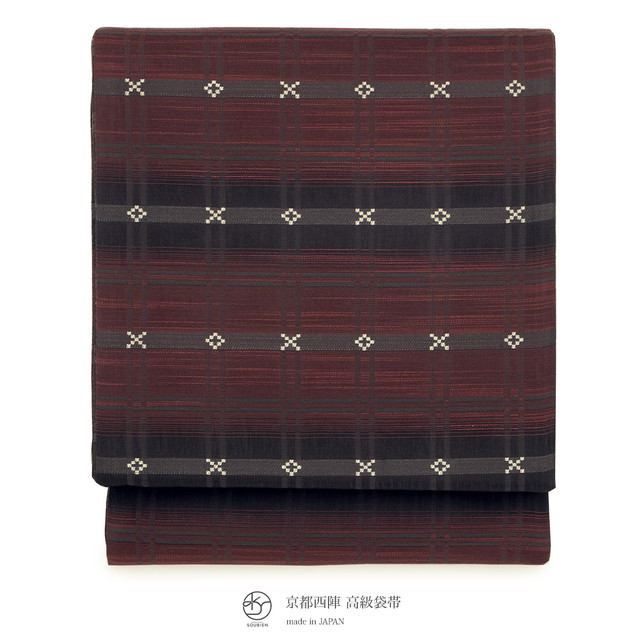 新品 未仕立て 袋帯 赤地 新品 未仕立て 袋帯 赤地