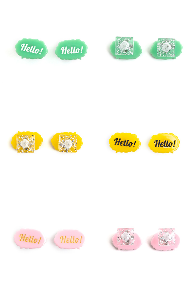 ユニークで個性的！可愛い吹き出し型ピアス】スタッドピアス/キャッチ 