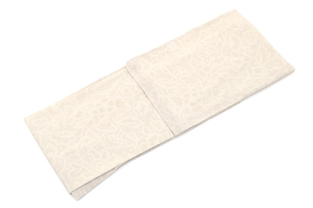 着物 袷 プレタ着物 白系 アイボリー 花唐草 更紗 モダン 小紋