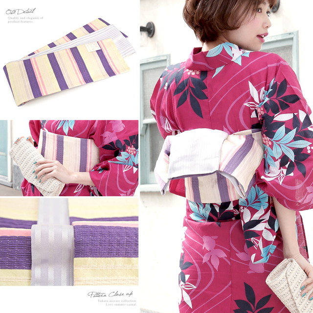 浴衣セット レディース レトロ 浴衣セット 大人 3点セット ピンク系