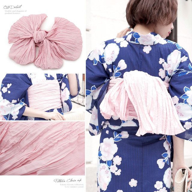 浴衣セット レディース レトロ 浴衣セット 大人 3点セット 紺系