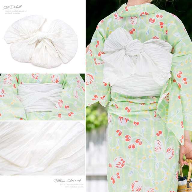 浴衣 セット レディース レトロ 浴衣セット 3点セット 黄緑 グリーン 椿 花柄 ラメ 綿麻 半幅帯 ボヌールセゾン 30代 40代 ママ フリー  送料無料 : きもの館 創美苑 - 通販 - Yahoo!ショッピング