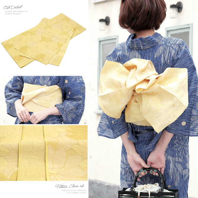 浴衣セット レディース レトロ 浴衣セット 大人 3点セット 青 ブルー