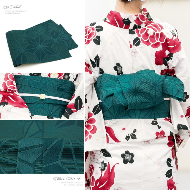 浴衣セット レディース レトロ 浴衣セット 大人 3点セット 白 ホワイト