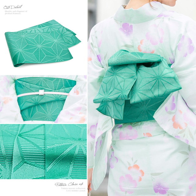 浴衣セット レディース レトロ 浴衣セット 大人 3点セット 水色 ブルー