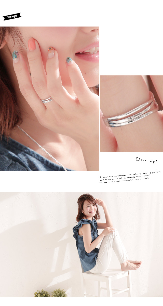 シンプルなデザインの3連リング】指輪/レディース/大人/オフィス