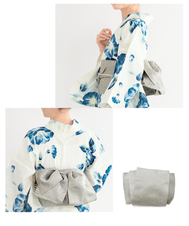 浴衣 セット レディース 浴衣セット 半幅帯 大人 3点セット ホワイト