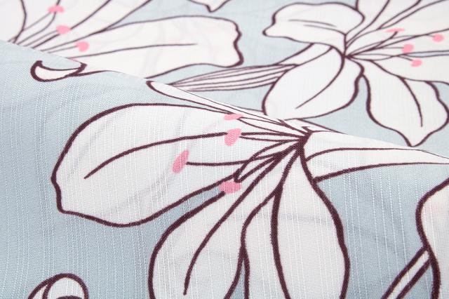 浴衣 セット レディース 浴衣セット 半幅帯 大人 2024 3点セット 水色