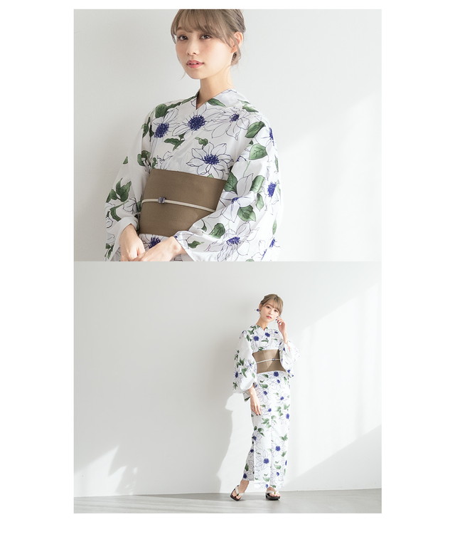 浴衣 セット レディース 浴衣セット 半幅帯 2023 大人 3点セット