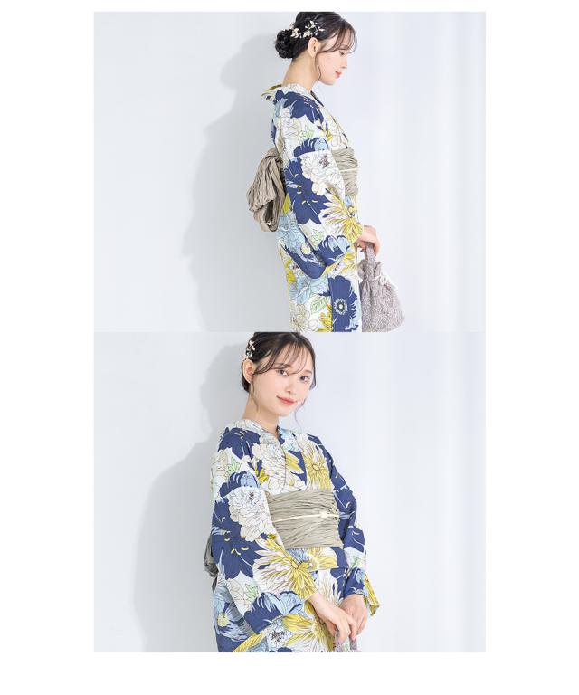 浴衣 セット レディース 浴衣セット 兵児帯 2023 大人 3点セット 黄色
