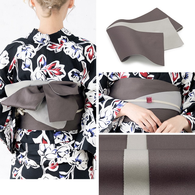 浴衣セット レディース 浴衣セット 半幅帯 大人 3点セット ブラック 黒