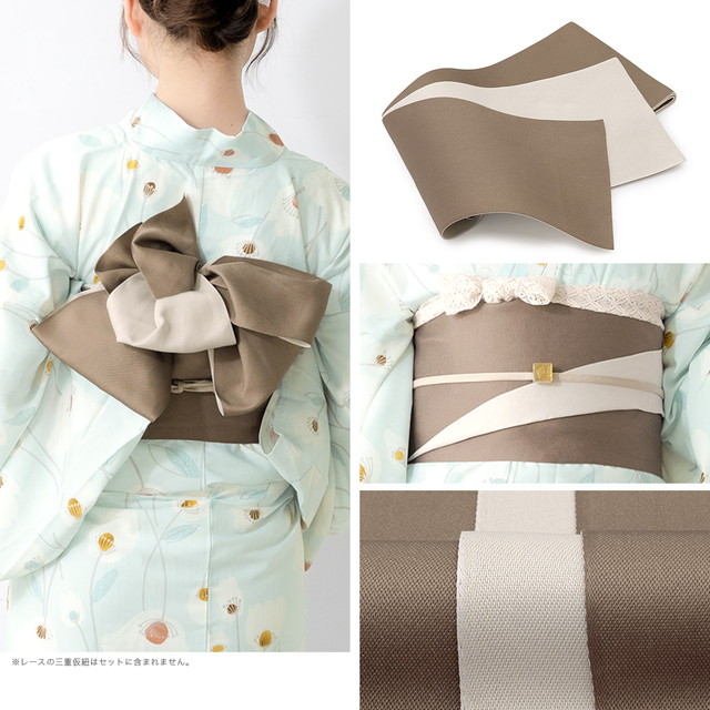 浴衣セット レディース 浴衣セット 半幅帯 大人 3点セット ブルー 水色