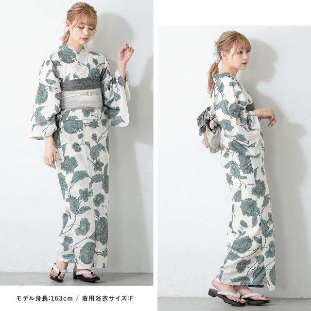 浴衣セット レディース 浴衣セット 兵児帯 大人 3点セット ホワイト 白