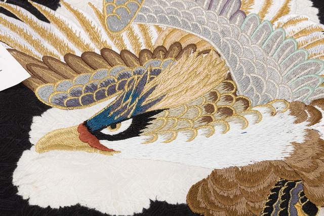 産着 男の子 販売 正絹 初着 刺繍 絞り 黒 ブラック 鷹 宝尽くし 掛け着 うぶぎ 祝着 お宮参り お祝い ベビー 赤ちゃん 送料無料_4