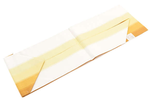 名古屋帯 九寸名古屋帯 訳あり 黄色 イエロー 橙色 オレンジ 生成り