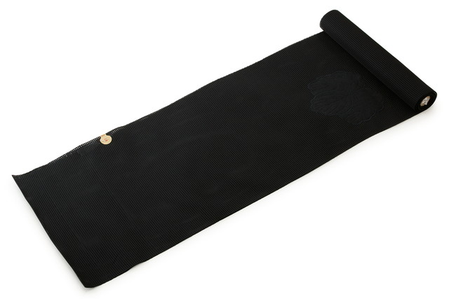 未仕立て】訳あり 名古屋帯 九寸 太田長謹製 黒 蔦紋 家紋 絽 正絹 黒