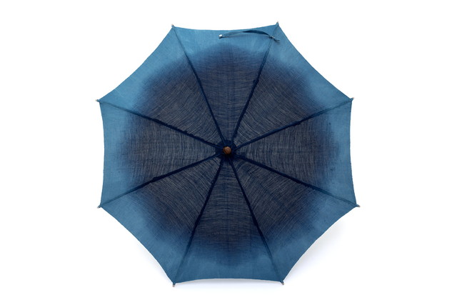 日傘 藍 インディゴブルー ネイビー 青 花 グラデーション 藍染 引染