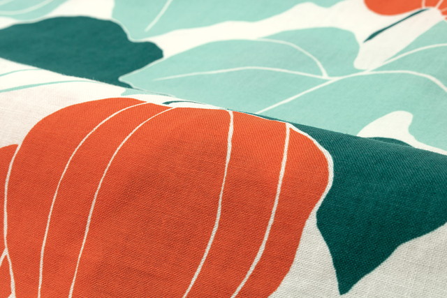 浴衣 レディース ホワイト グリーン 緑 白 オレンジ 橙色 鬼灯 鬼燈